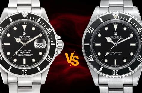 rolex sub date vs no date thickness|rolex submariner date.